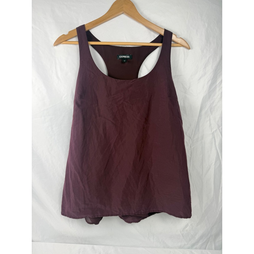 Express Medium Plum/Burgandy Racerback‎ Tank Top Flowy Sleeveless Modal Blend